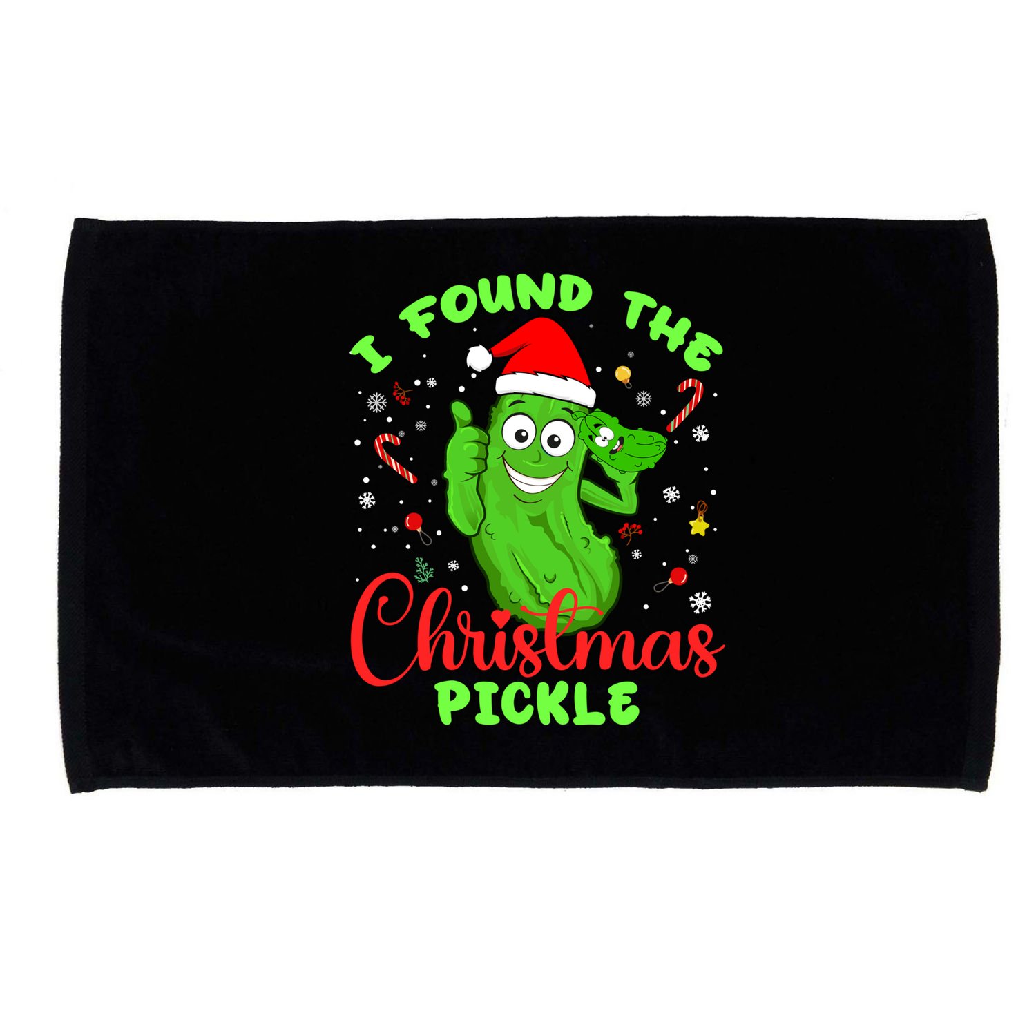 I Found The Christmas Pickle Funny Xmas Party Gift Microfiber Hand Towel