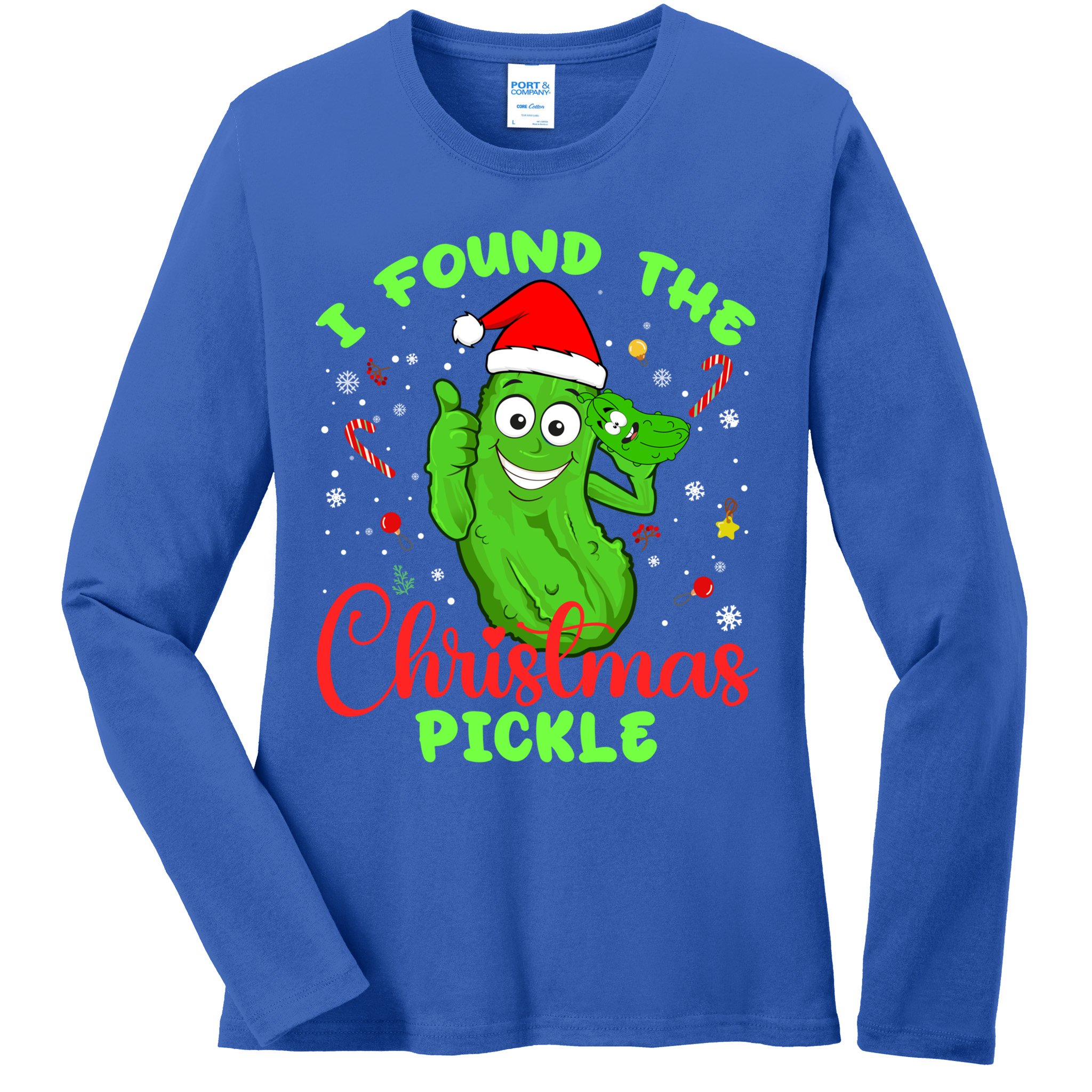 I Found The Christmas Pickle Funny Xmas Party Gift Ladies Long Sleeve Shirt