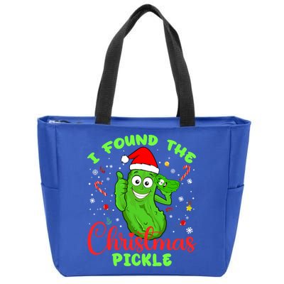 I Found The Christmas Pickle Funny Xmas Party Gift Zip Tote Bag