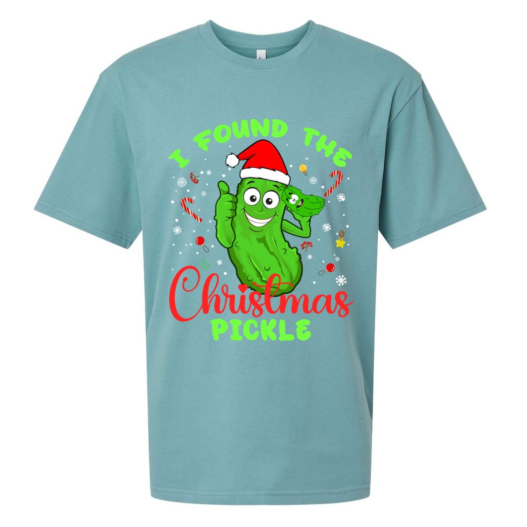I Found The Christmas Pickle Funny Xmas Party Gift Sueded Cloud Jersey T-Shirt