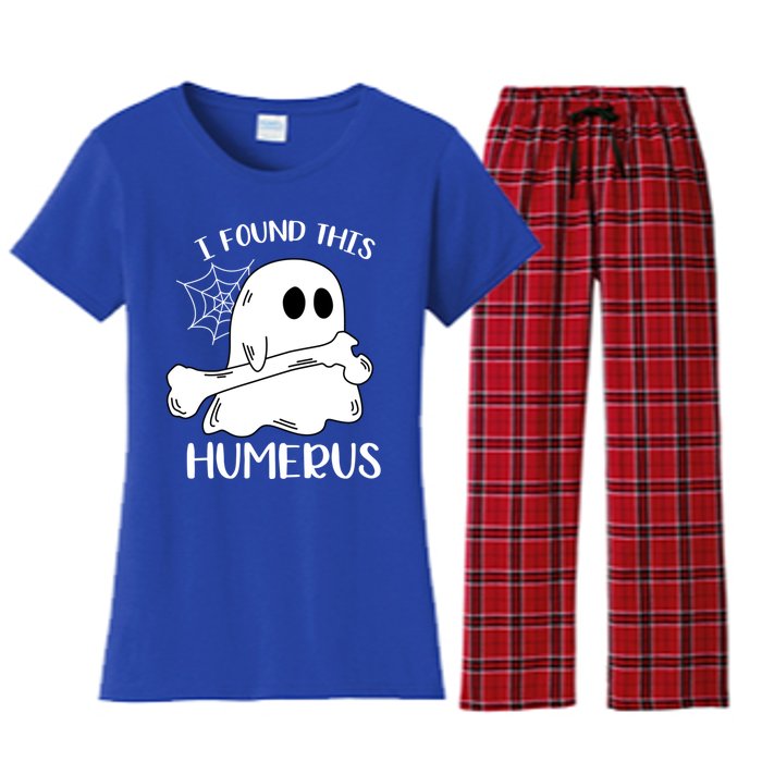 I Found This Humerus Funny Orthopedic Surgeon Ghost Funny Gift Women's Flannel Pajama Set