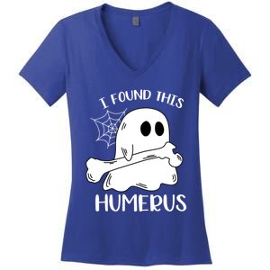 I Found This Humerus Funny Orthopedic Surgeon Ghost Funny Gift Women's V-Neck T-Shirt