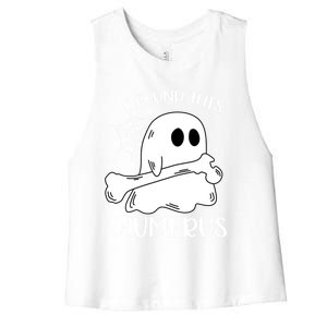 I Found This Humerus Funny Orthopedic Surgeon Ghost Funny Gift Women's Racerback Cropped Tank