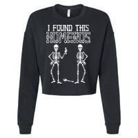 I Found This Humerus Funny Skeleton Cropped Pullover Crew