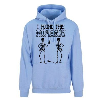 I Found This Humerus Funny Skeleton Unisex Surf Hoodie