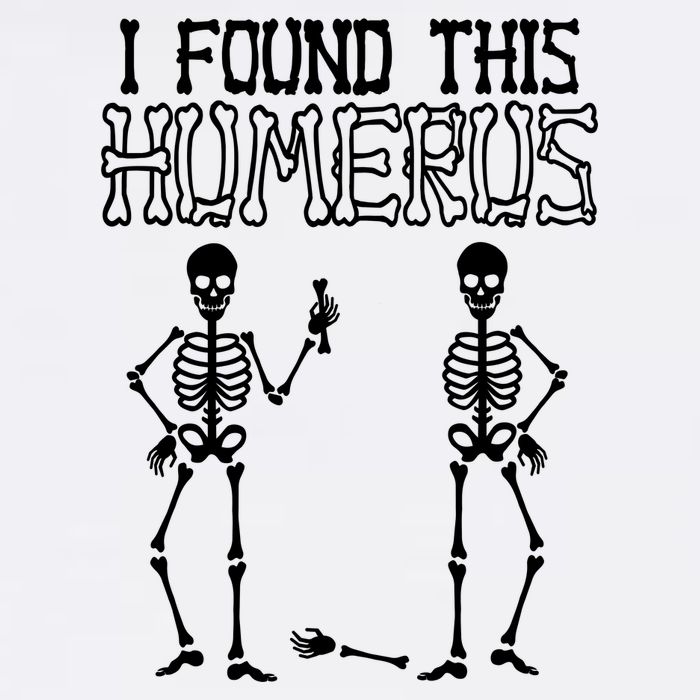 I Found This Humerus Funny Skeleton Garment-Dyed Sweatshirt