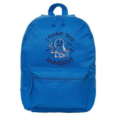 I Found This Humerus Halloween Ghost Bone Humorous Funny Meaningful Gift 16 in Basic Backpack
