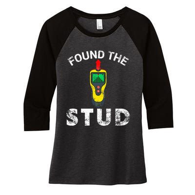 I Found The Stud Women's Tri-Blend 3/4-Sleeve Raglan Shirt