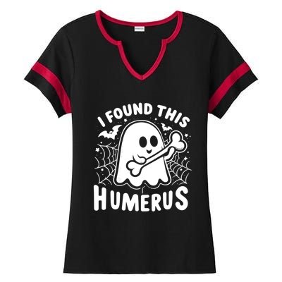 I Found This Humerus Halloween Ghost Humorous Saying Funny Funny Gift Ladies Halftime Notch Neck Tee