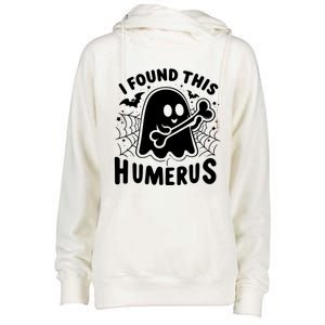 I Found This Humerus Halloween Ghost Humorous Saying Funny Funny Gift Womens Funnel Neck Pullover Hood