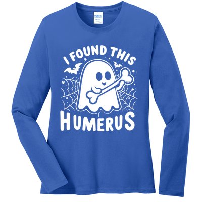 I Found This Humerus Halloween Ghost Humorous Saying Funny Funny Gift Ladies Long Sleeve Shirt