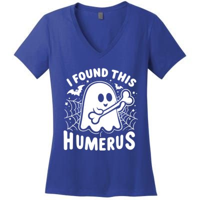 I Found This Humerus Halloween Ghost Humorous Saying Funny Funny Gift Women's V-Neck T-Shirt