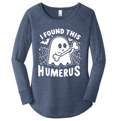 I Found This Humerus Halloween Ghost Humorous Saying Funny Funny Gift Women's Perfect Tri Tunic Long Sleeve Shirt