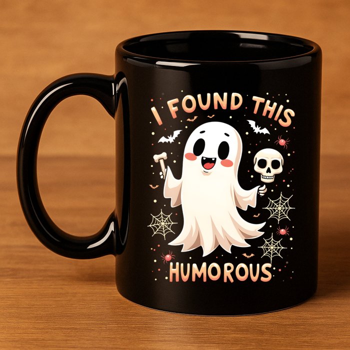 I Found This Humorous Halloween Ghost Design Cool Gift 11oz C Handle Ceramic Mug