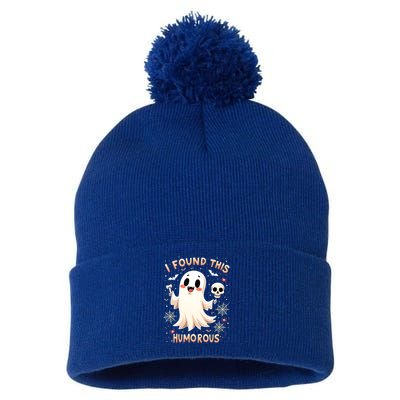I Found This Humorous Halloween Ghost Design Cool Gift Pom Pom 12in Knit Beanie