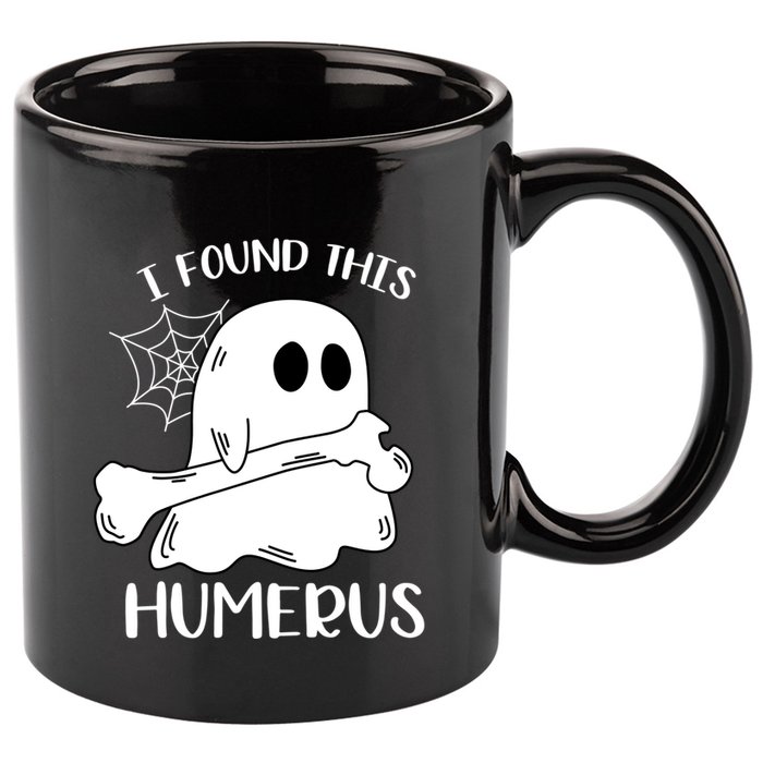 I Found This Humerus Funny Orthopedic Surgeon Ghost Gift 11oz C Handle Ceramic Mug