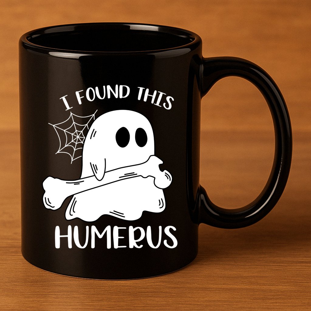 I Found This Humerus Funny Orthopedic Surgeon Ghost Gift 11oz C Handle Ceramic Mug