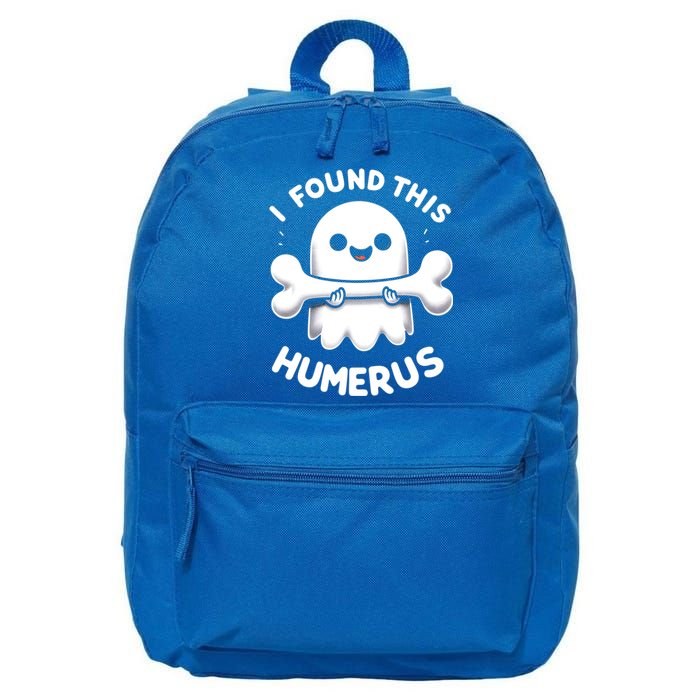 I Found This Humerus Halloween Ghost Bone Funny Humorous Gift 16 in Basic Backpack