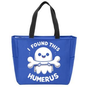 I Found This Humerus Halloween Ghost Bone Funny Humorous Gift Zip Tote Bag