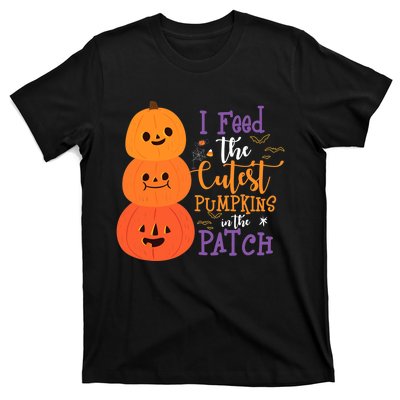 I Feed The Cutest Pumpkins In The Patch Halloween Lunch Lady T-Shirt