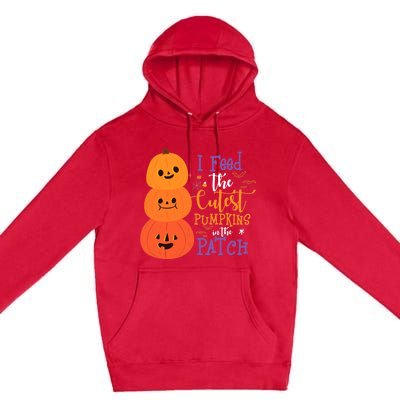 I Feed The Cutest Pumpkins In The Patch Halloween Lunch Lady Premium Pullover Hoodie