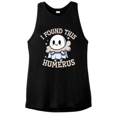 I Found This Humerus Halloween Ghost Bone Humorous Funny Gift Ladies PosiCharge Tri-Blend Wicking Tank