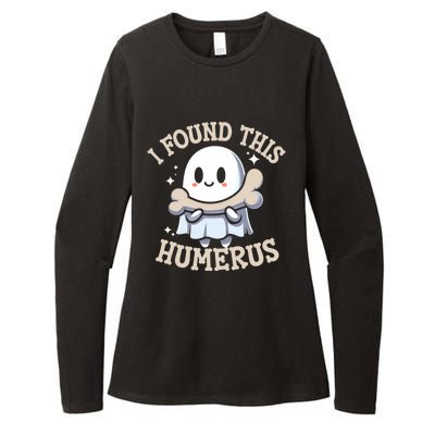 I Found This Humerus Halloween Ghost Bone Humorous Funny Gift Womens CVC Long Sleeve Shirt