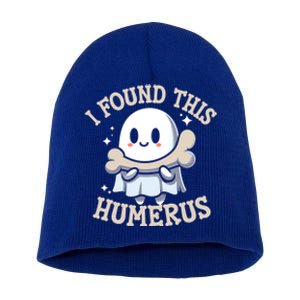 I Found This Humerus Halloween Ghost Bone Humorous Funny Gift Short Acrylic Beanie