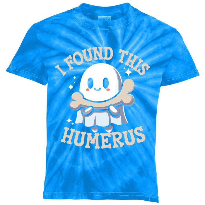 I Found This Humerus Halloween Ghost Bone Humorous Funny Gift Kids Tie-Dye T-Shirt