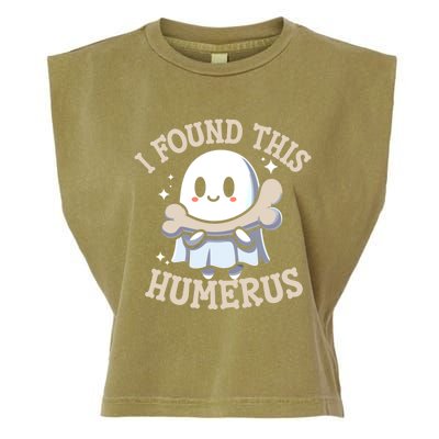 I Found This Humerus Halloween Ghost Bone Humorous Funny Gift Garment-Dyed Women's Muscle Tee