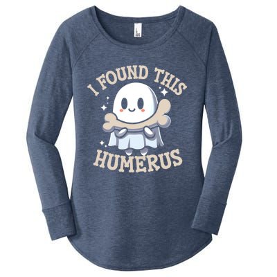 I Found This Humerus Halloween Ghost Bone Humorous Funny Gift Women's Perfect Tri Tunic Long Sleeve Shirt