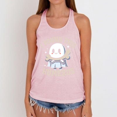 I Found This Humerus Halloween Ghost Bone Humorous Funny Gift Women's Knotted Racerback Tank