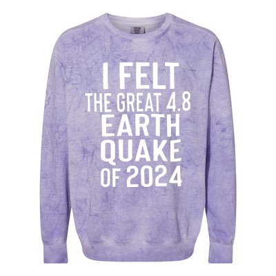 I Felt The Great 4.8 Earthquake Of 2024 Colorblast Crewneck Sweatshirt