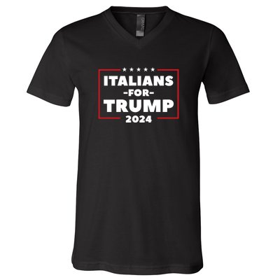 Italians For Trump 2024 V-Neck T-Shirt