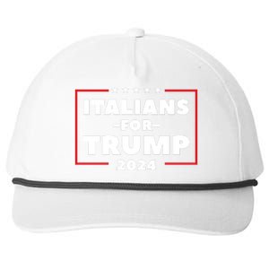 Italians For Trump 2024 Snapback Five-Panel Rope Hat