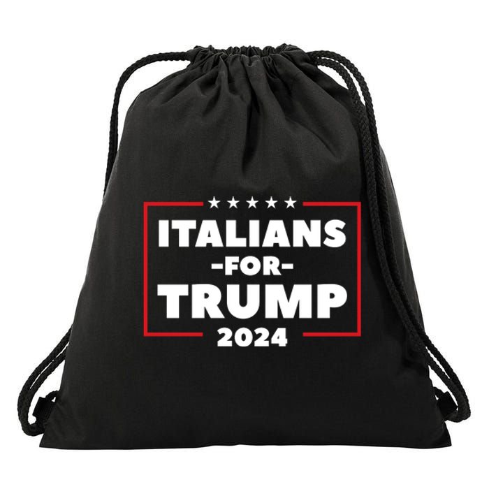 Italians For Trump 2024 Drawstring Bag