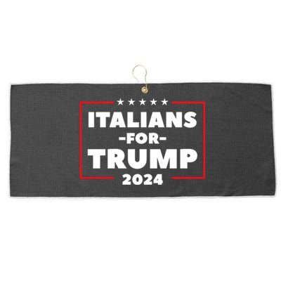 Italians For Trump 2024 Large Microfiber Waffle Golf Towel