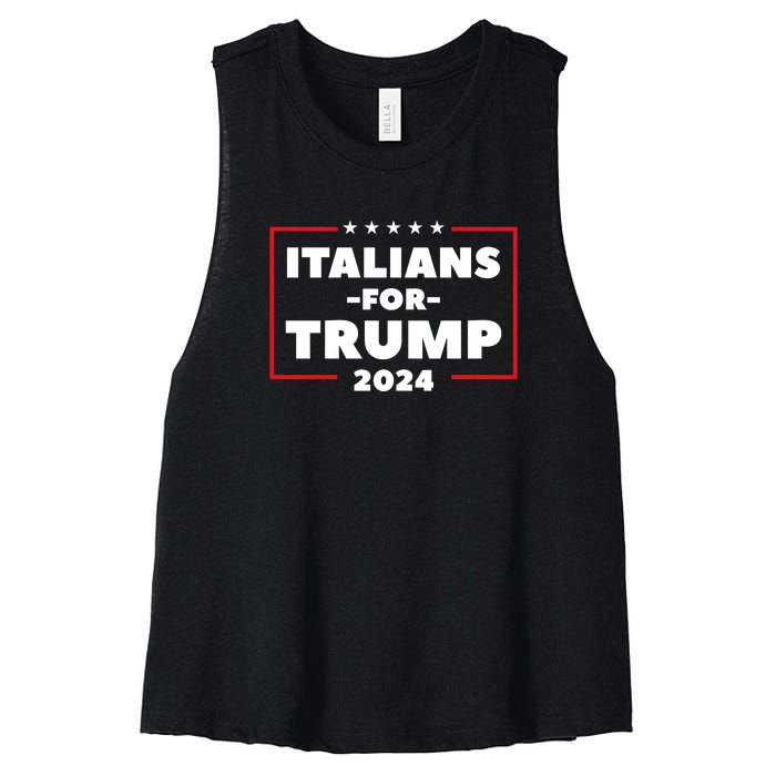 Italians For Trump 2024 Women's Racerback Cropped Tank