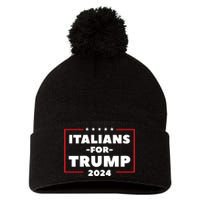 Italians For Trump 2024 Pom Pom 12in Knit Beanie