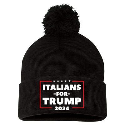 Italians For Trump 2024 Pom Pom 12in Knit Beanie