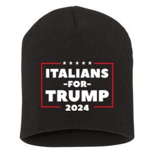 Italians For Trump 2024 Short Acrylic Beanie