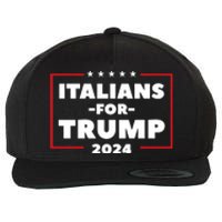 Italians For Trump 2024 Wool Snapback Cap