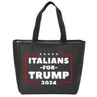 Italians For Trump 2024 Zip Tote Bag