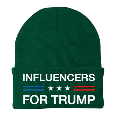 Influencers For Trump 2024 Funny Election Influencer Creator Knit Cap Winter Beanie