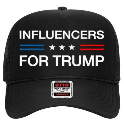 Influencers For Trump 2024 Funny Election Influencer Creator High Crown Mesh Back Trucker Hat