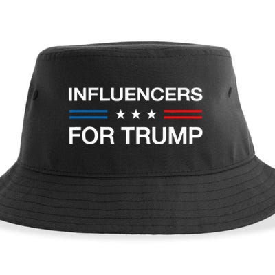 Influencers For Trump 2024 Funny Election Influencer Creator Sustainable Bucket Hat