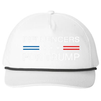 Influencers For Trump 2024 Funny Election Influencer Creator Snapback Five-Panel Rope Hat