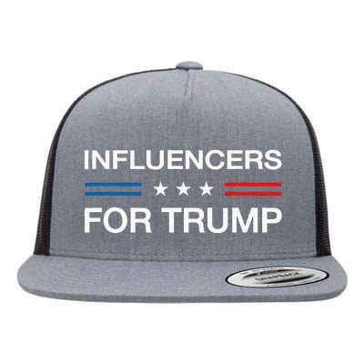 Influencers For Trump 2024 Funny Election Influencer Creator Flat Bill Trucker Hat