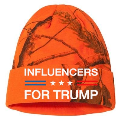 Influencers For Trump 2024 Funny Election Influencer Creator Kati Licensed 12" Camo Beanie