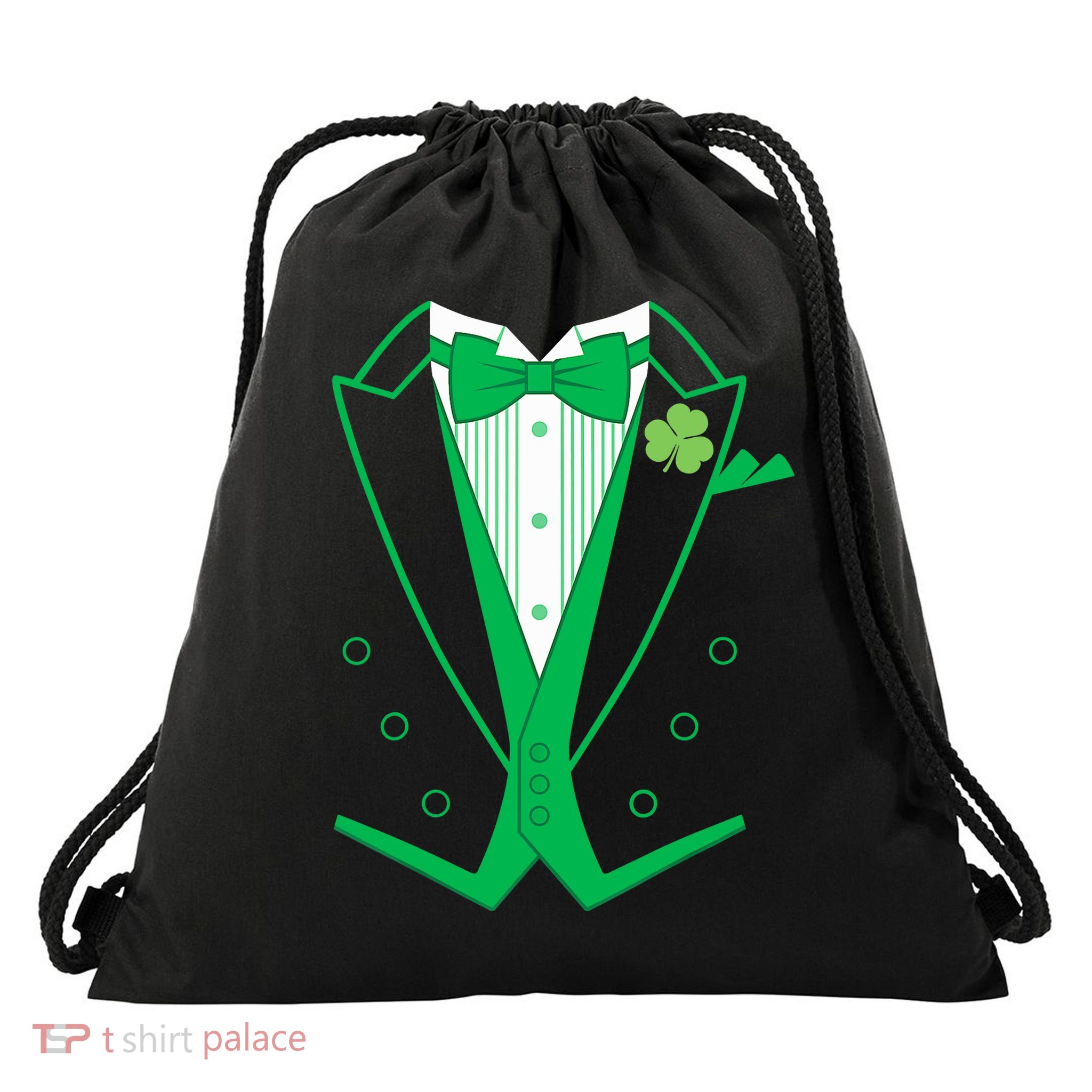 Irish Formal Tuxedo St. Patrick's Day Drawstring Bag